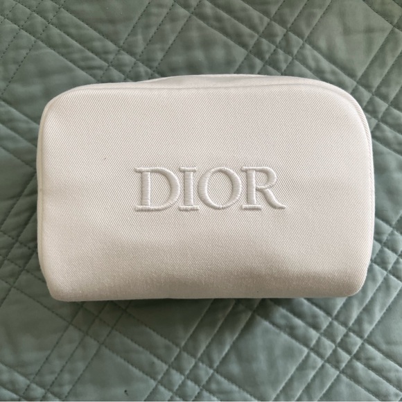NEW Dior White Silver Make-up Cosmetic toiletry Pouch Bag Travel - Picture 1 of 9